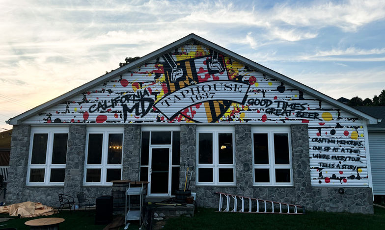 Taphouse 1637 exterior mural in California, MD