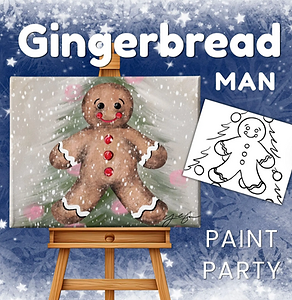 gingerbread man paint party templates.