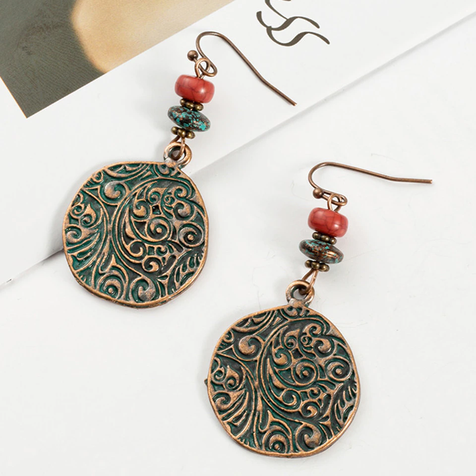 Thumbnail: Bohemian Natural Stone and Beaded Earrings - Multiple Styles
