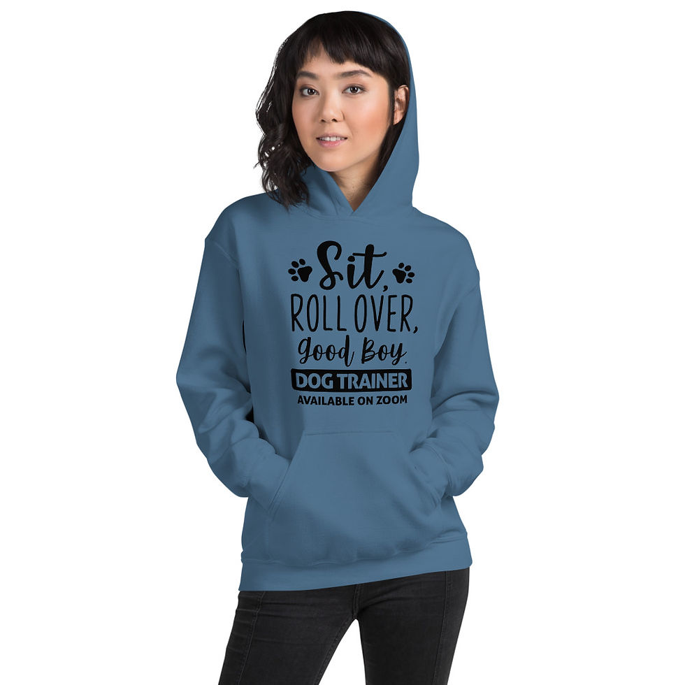 Thumbnail: funny hoodie sweatshirt dog lover trainer roll over zoom work from home tanktop