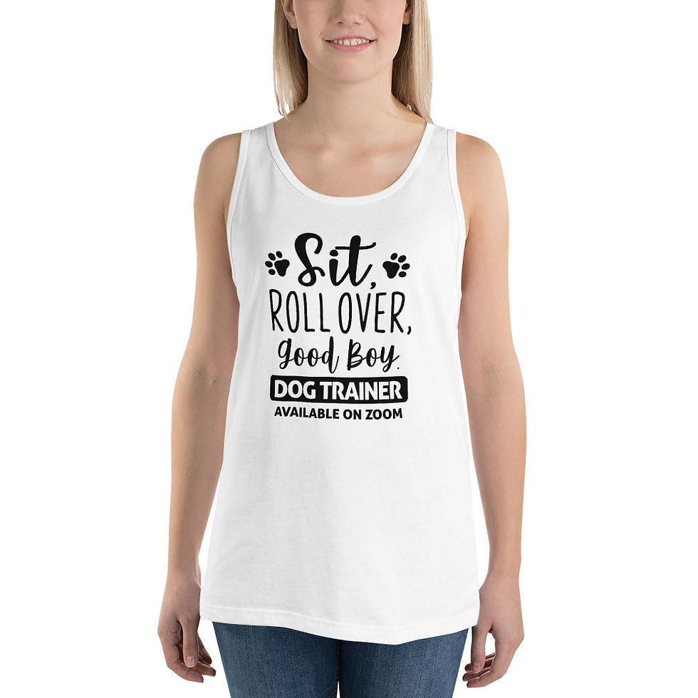 funny shirt tank top dog lover trainer roll over zoom work from home tanktop