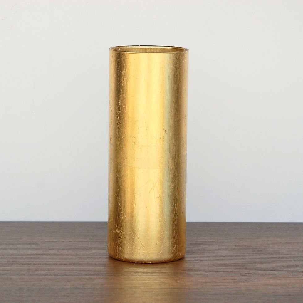 GILT 9" Gold Cylinder Vase