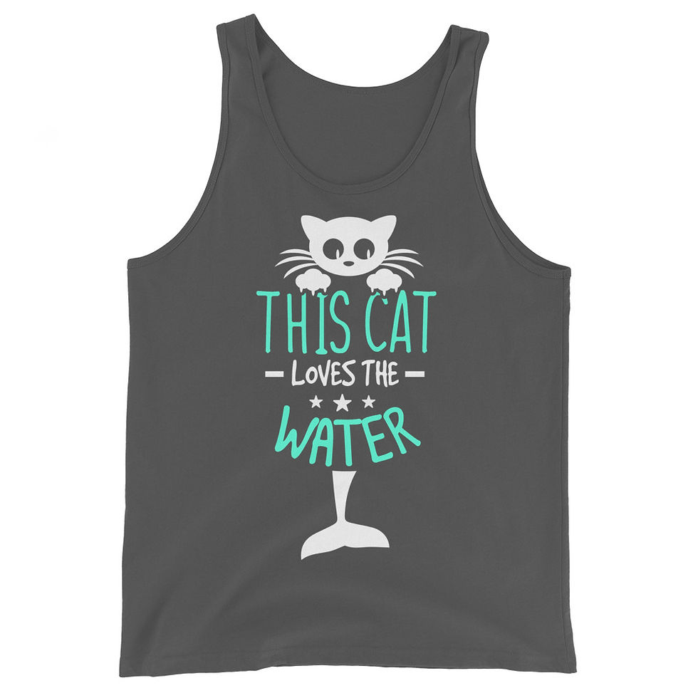 Thumbnail: funny tank top shirt cat lover water beach this cat lover the water women fish