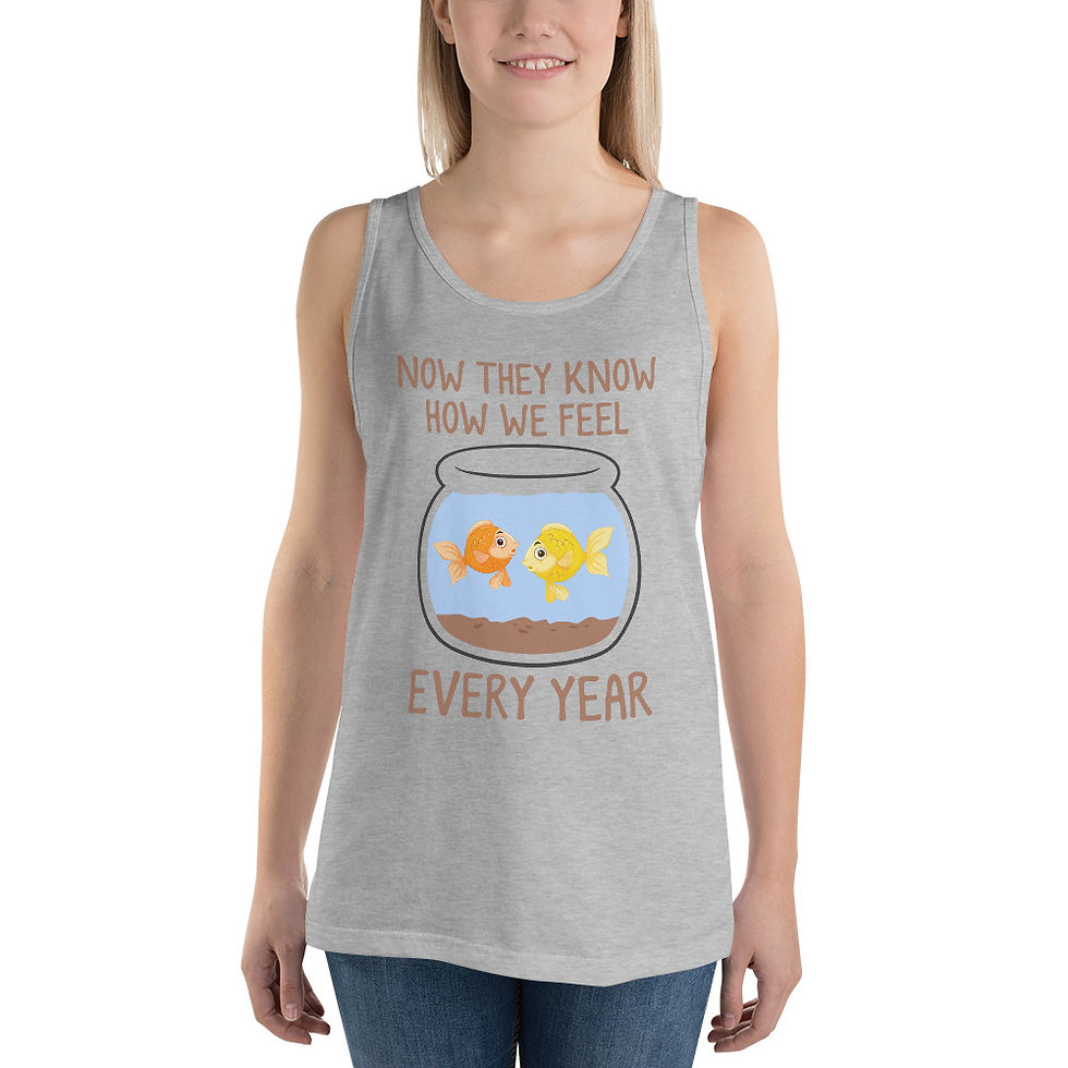 Thumbnail: funny tank top shirt mens womens joke 2020 quarantine coronavirus covid19 covid now they know how we feel goldfish tank
