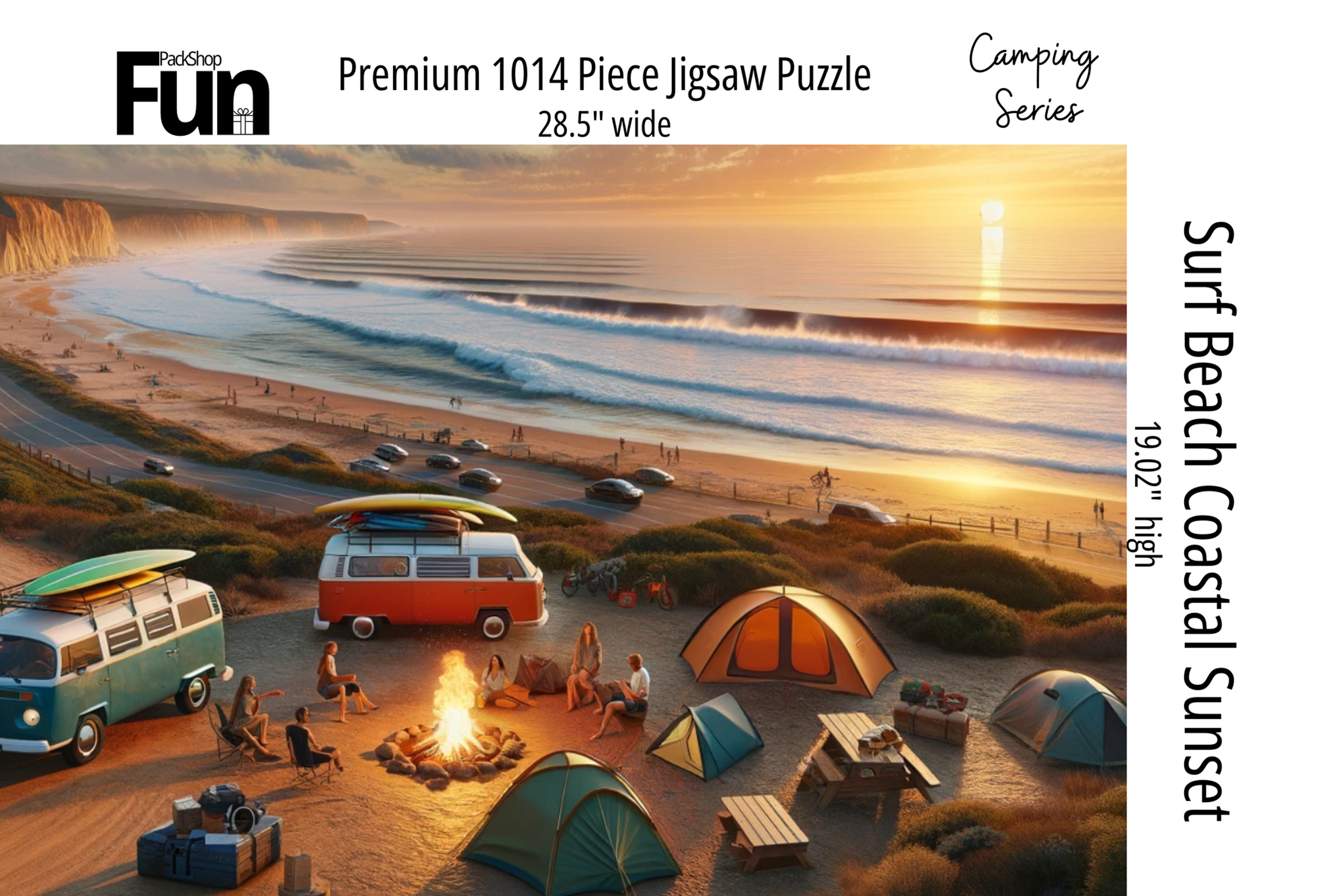 1000+Piece Jigsaw Puzzle Camping Series Surf Beach Coastal Sunset
