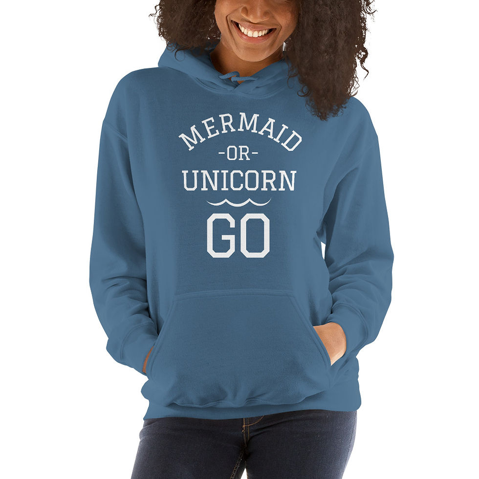 Thumbnail: funny hoodie cute mermaid or unicorn go fantasy pull over pullover sweatshirt sweat shirt