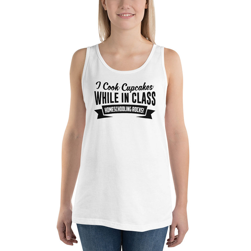 Thumbnail: funny tank top shirt i cook cupcakes while in class home schooled quarantine coronavirus humor tanktop