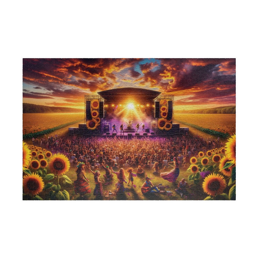Thumbnail: 1000+Piece Jigsaw Puzzle Sunflower Series Music Festival at Sunset