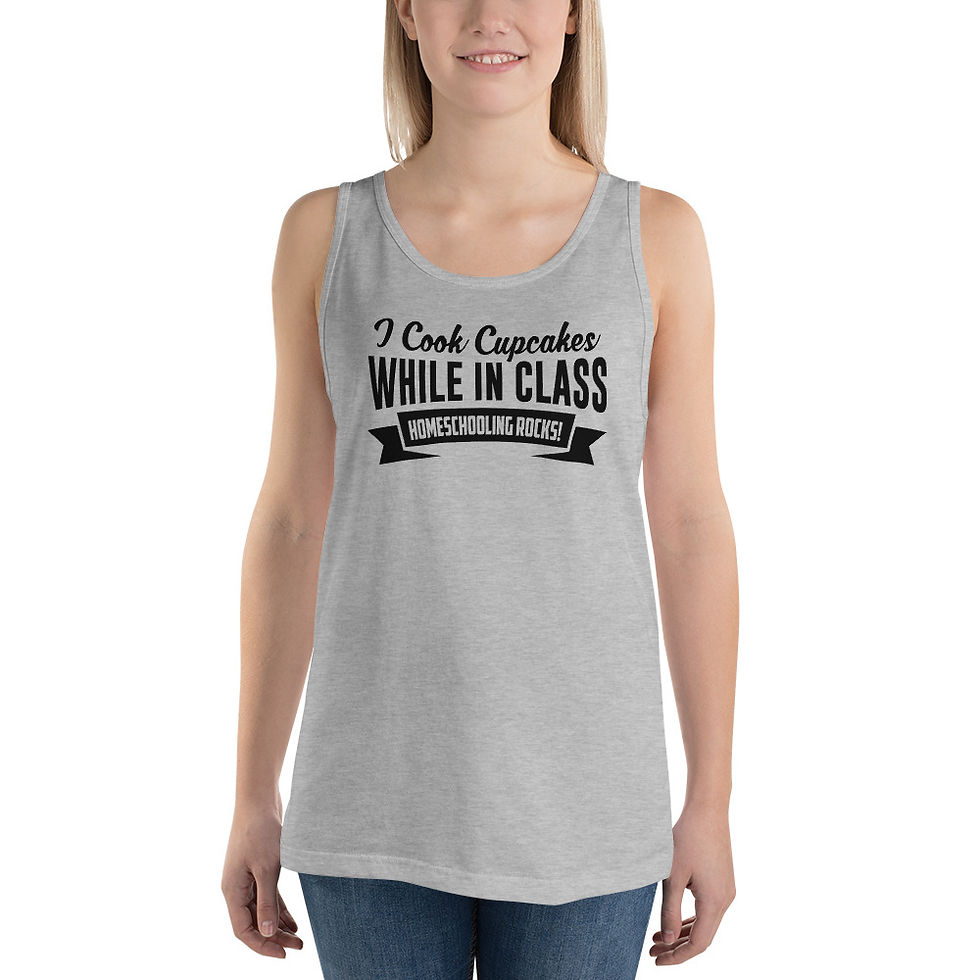 funny tank top shirt i cook cupcakes while in class home schooled quarantine coronavirus humor tanktop
