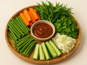 Ulam Brani Segar (Fresh Village Ulam with Sambal Belacan)