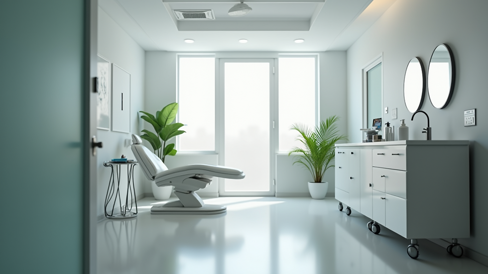 Eye-level view of a modern aesthetic clinic