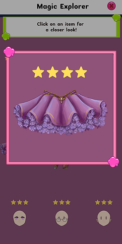 Fairy Dressup Clicker Magic Explorer Gacha Shop Skirt Closeup