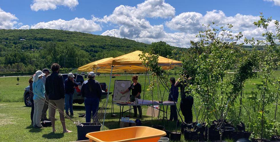 FCNRCD staff getting volunteers ready for tree planting!
