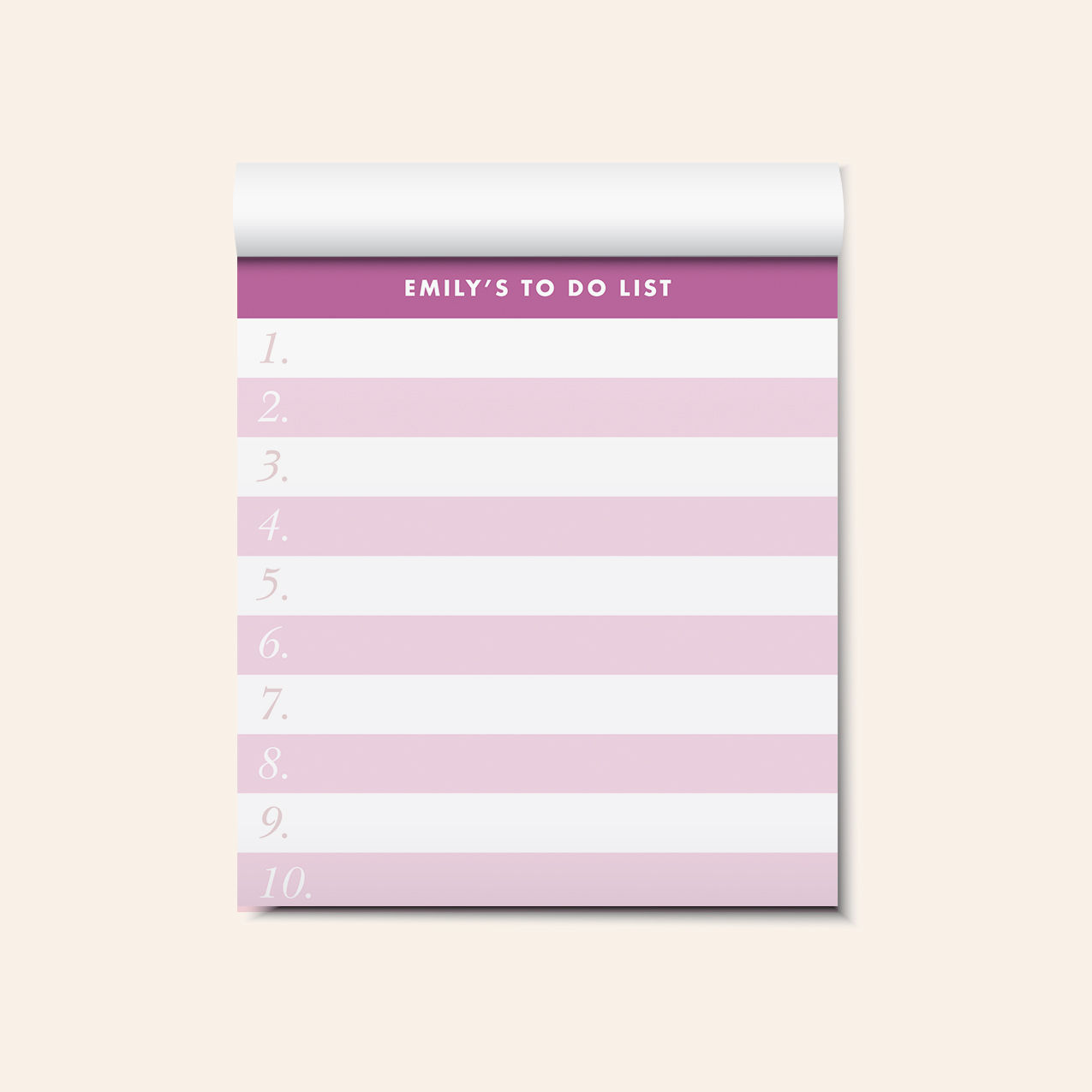 Stripe To Do List Notepad • Pink