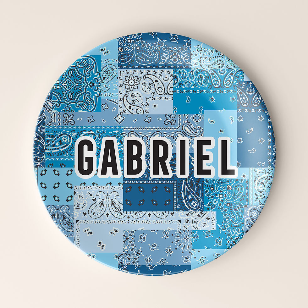 Bandana Patches Blue Plate