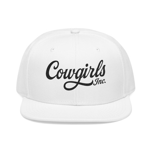 Cowgirls Cursive White Snapback
