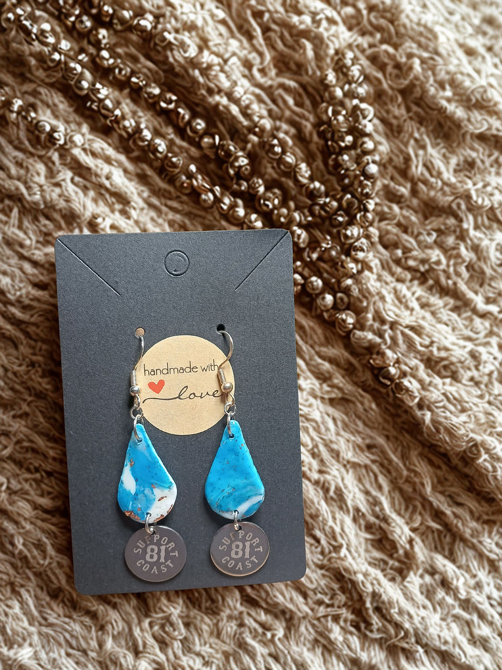 Thumbnail: Fimo earrings Blue variation