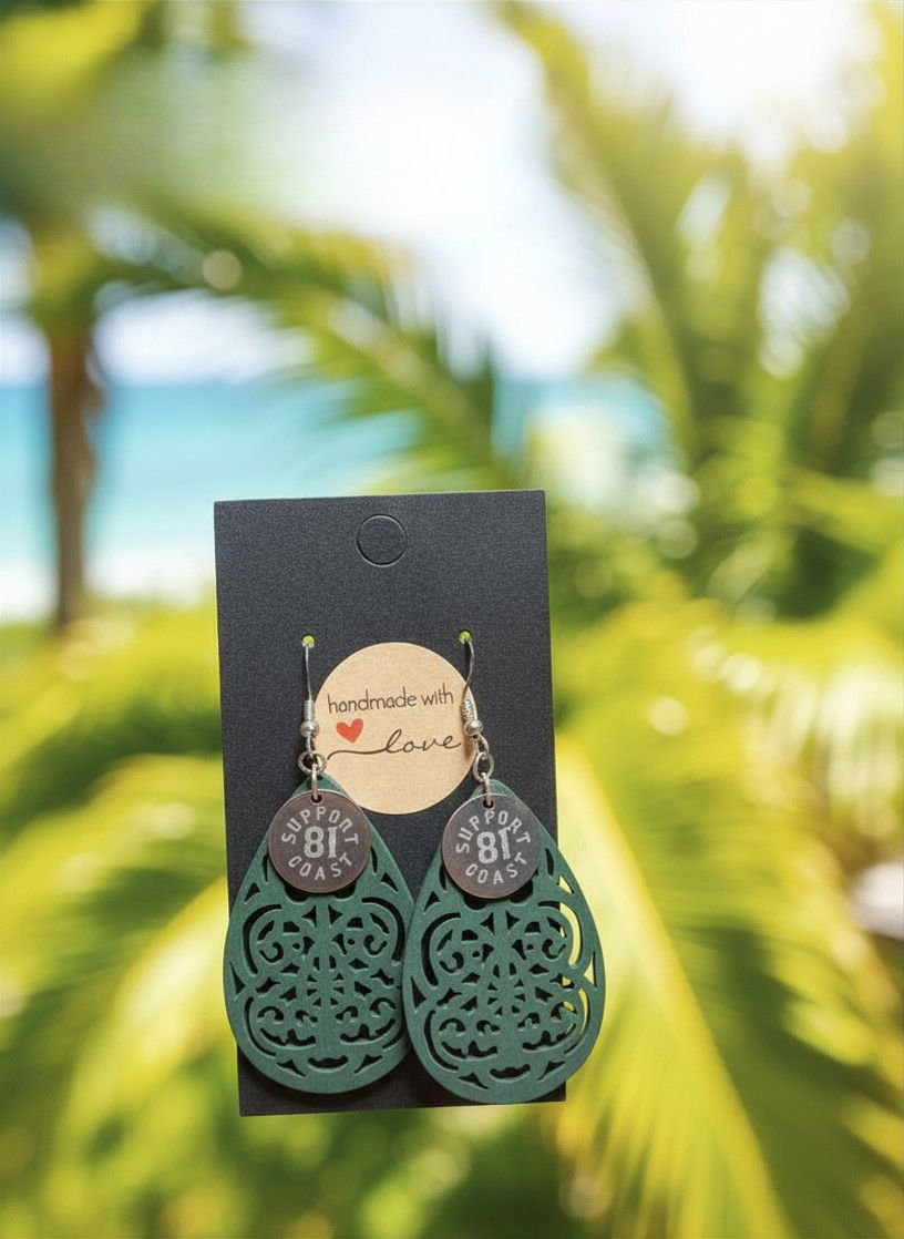 Thumbnail: Wooden filigram earrings