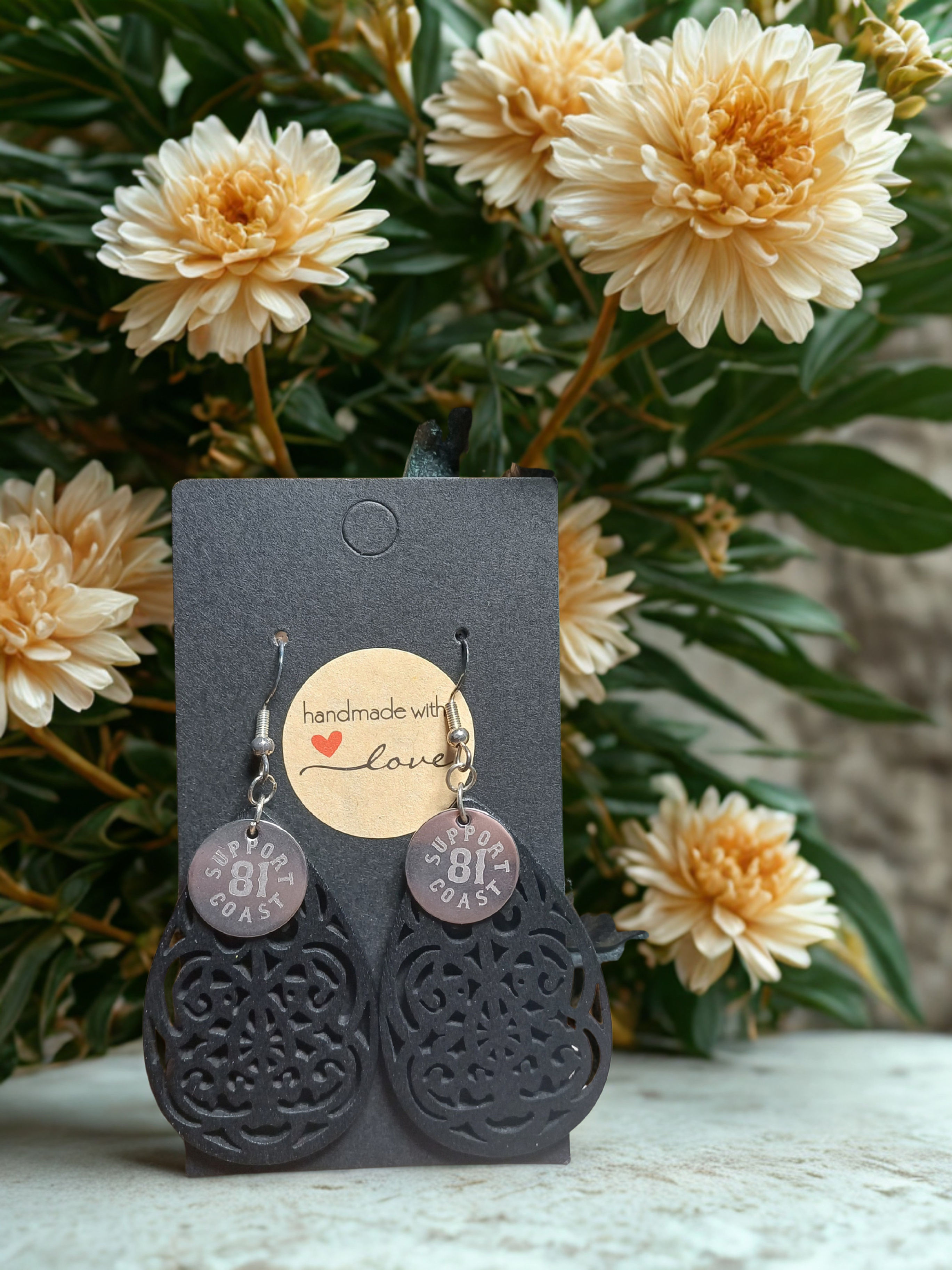 Wooden filigram earrings