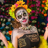 Woman in a Catrina costume