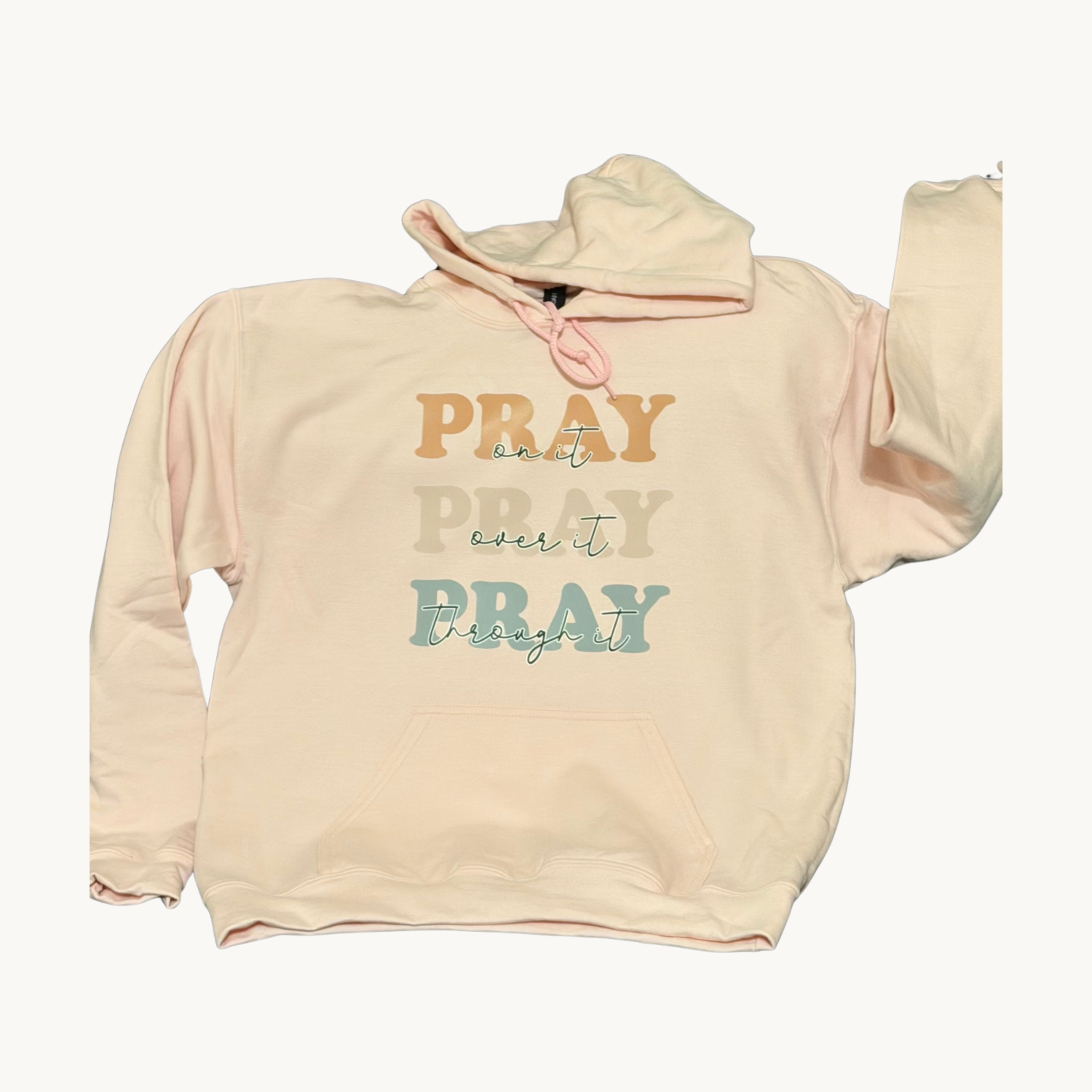 The Limited Edition collection — a blush Pray On It hoodie