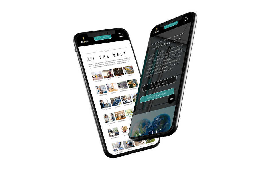 2 smart phones containing images of the best of the "Best of the Best" referred specialist landing page.