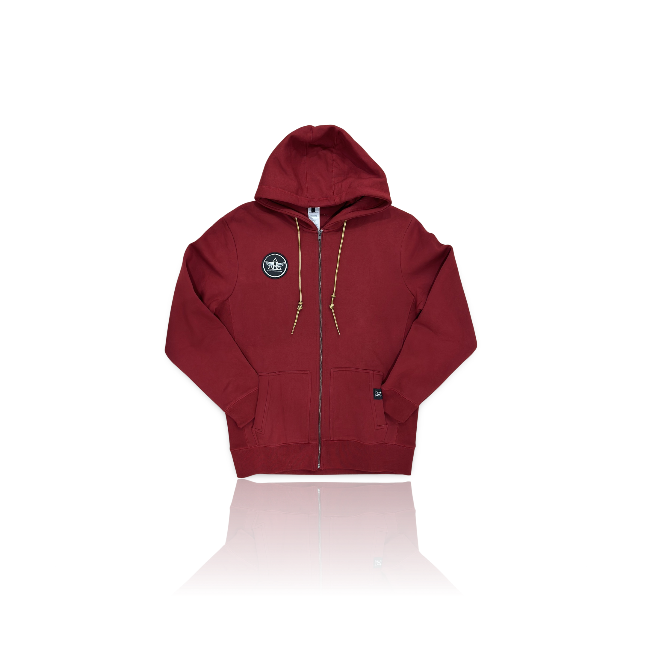 MAROON ZIP-UP HOODY TIMBO LACE
