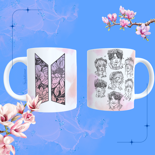 Caneca BTS Floral | Pepino Sublime