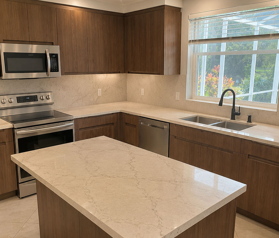 Kitchen remodeling project with new cabinets and countertops in Orlando, Florida