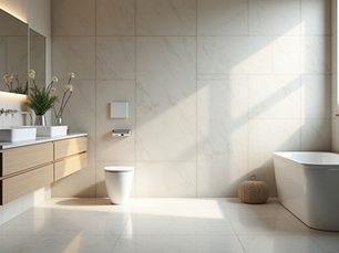 Modern bathroom with sleek fixtures and natural light