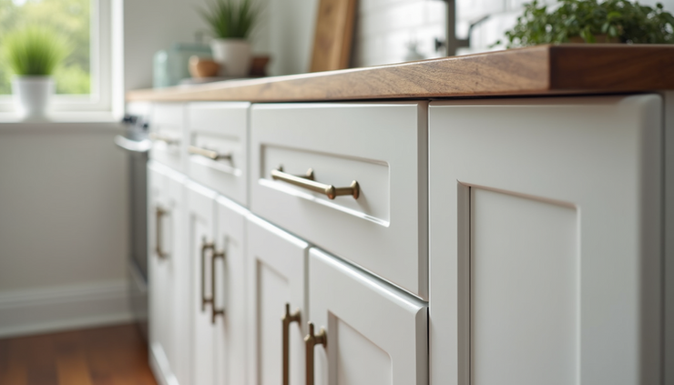 Close-up view of a kitchen cabinet installation by Royal Lyon Construction in Orlando