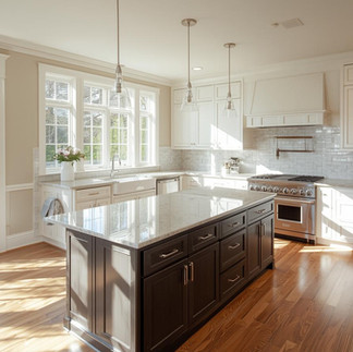 Modern kitchen remodel in Orlando with white cabinets, quartz countertops, and stainless appliances by Royal Lyon Construction