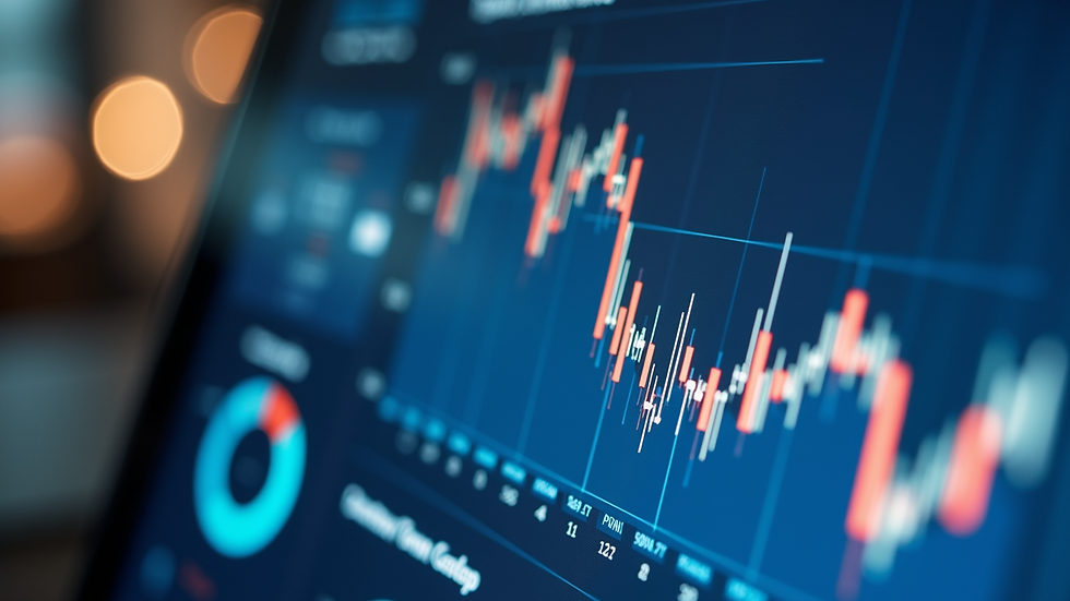Close-up view of a digital dashboard showing marketing analytics and KPIs