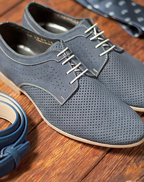 blue dress shoes