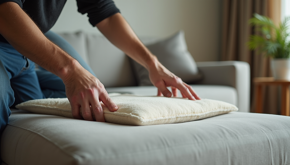 New foams and fillings added to your suite right in your own front room. On-site cushion replacement and back filling.