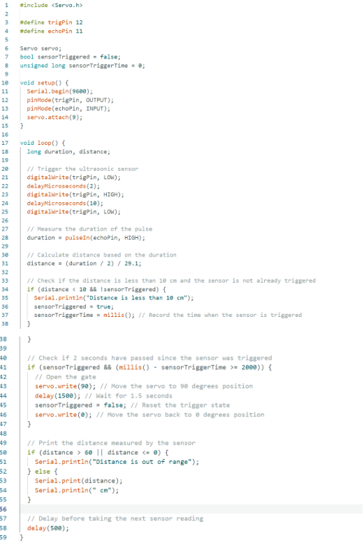 Servo Gate Arduino Code