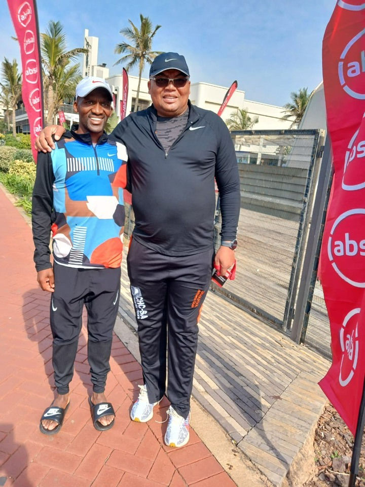 Frans with coach Mike Mbambani. Photo Credit: Mthandeni Nene.