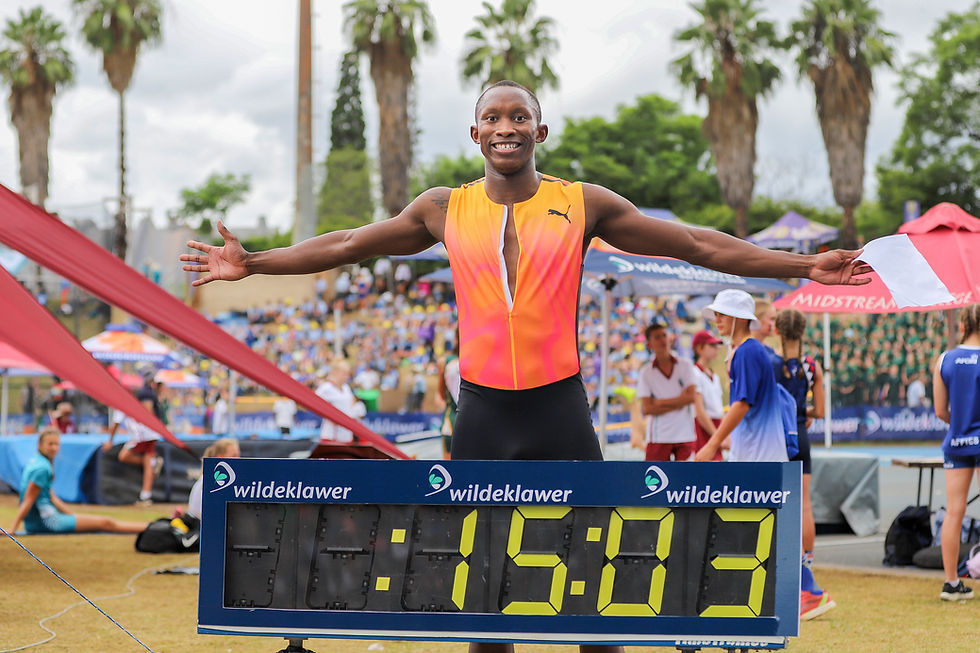 Dambile started 2025 with a new SA Best 150m. Photo Credit: Cecilia van Bers.
