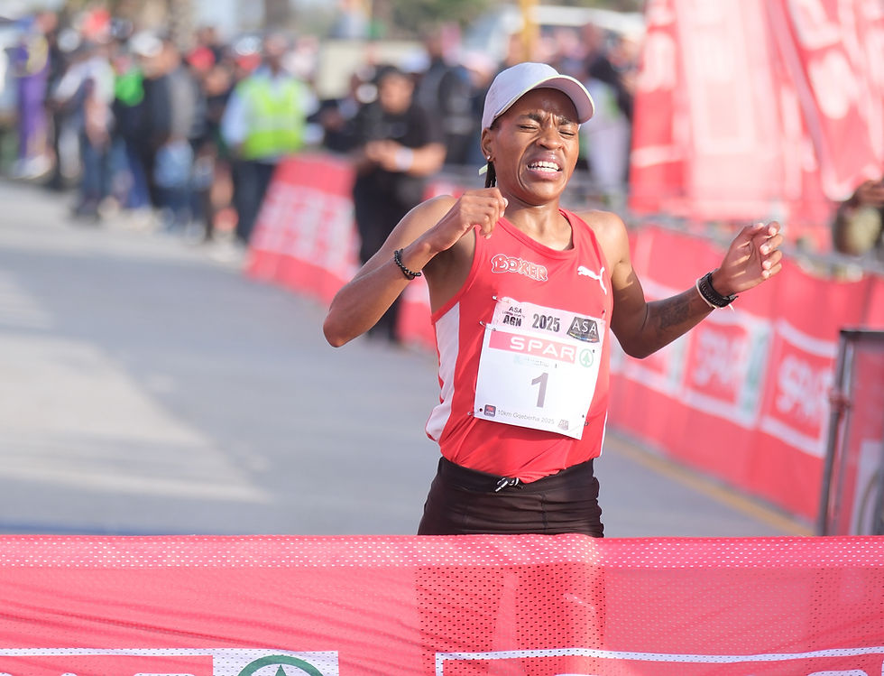 Xaba takes victory at the SPAR Grand Prix Gqeberha to win the coveted 10km series for her third title (2018, 2024, 2025). Photo Credit: Michael Sheehan.