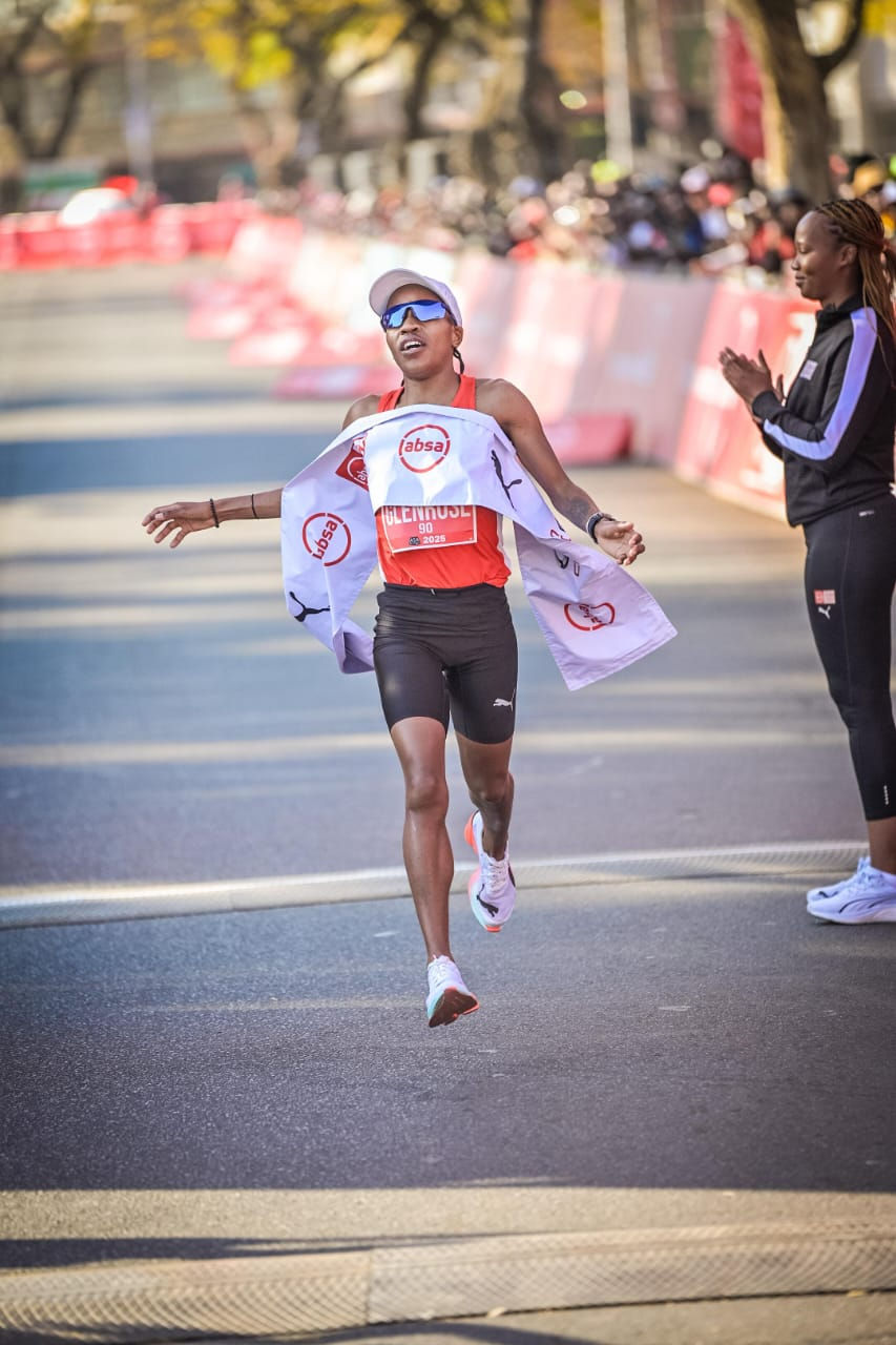 Xaba controlled the women's race from start to finish. She defended her title and broke the course record she set in 2024 by one second. Photo Credit: Tobias Ginsberg.