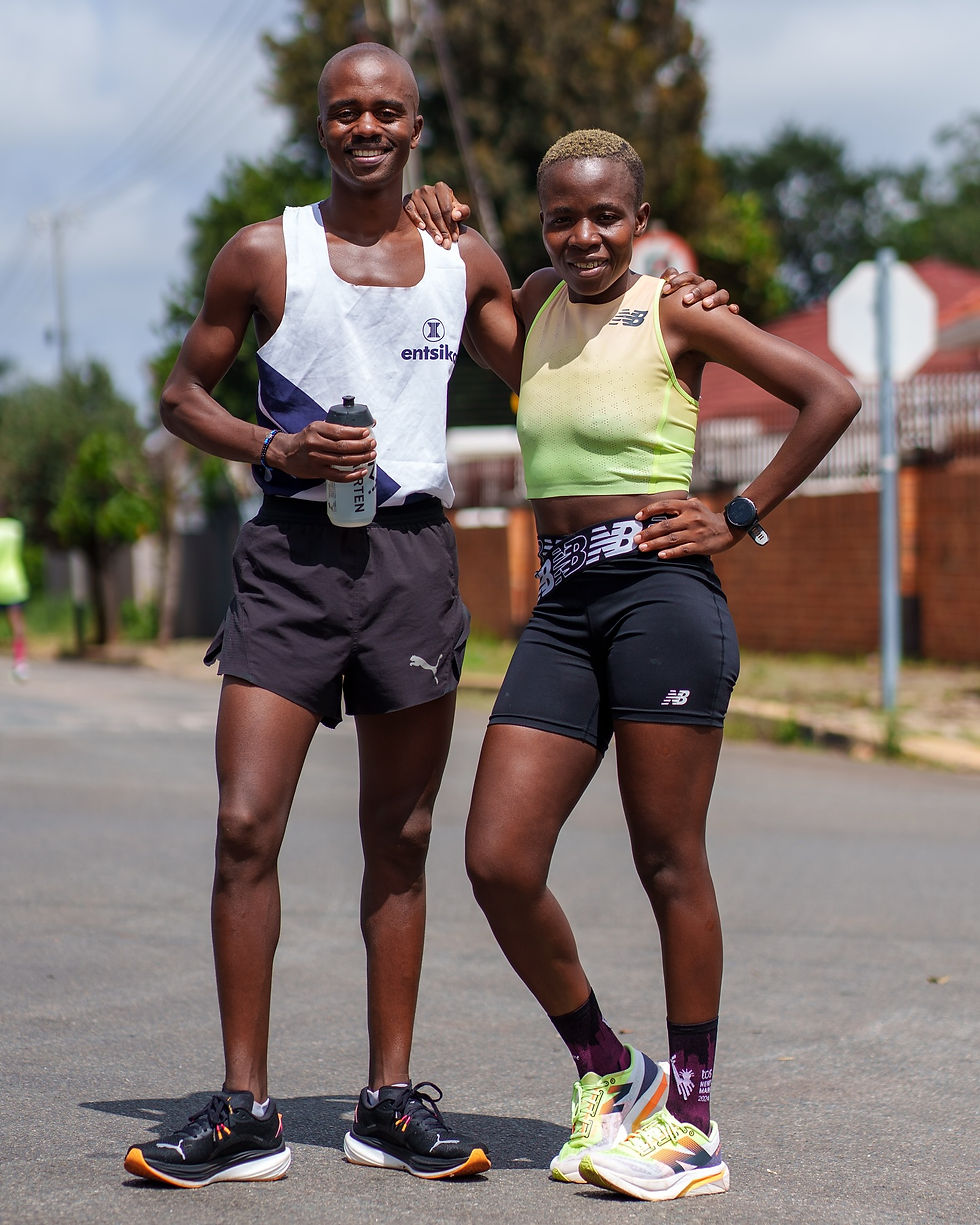 Tshuma and Mudzinganyama the ultra marathon running couple pose together. Photo Credit: Supplied.