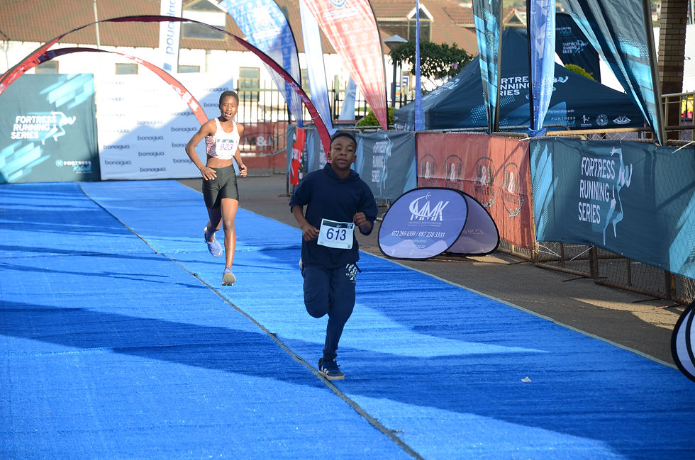 A number of local youngsters participated in the Fortress Running Series Thohoyandou Run 5km event which finished inside the Venda Plaza. Photo Credit: Fortress Running Series.