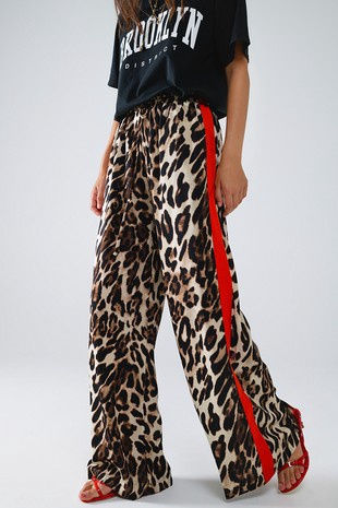Cheetah Pants W/ Red Stripe