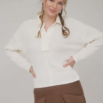 Thumbnail: Exposed Long Sleeve Knit Polo