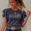 Thumbnail: Layered Ruffled Short Sleeve Round Neck Top