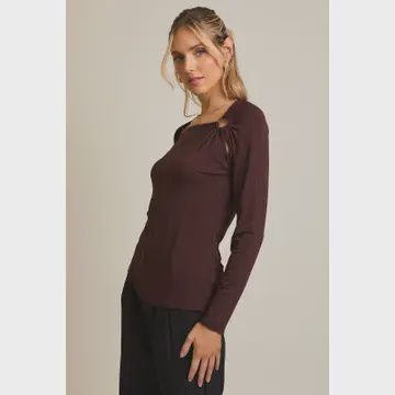 Thumbnail: O-ring Detail Neck Line LS Top