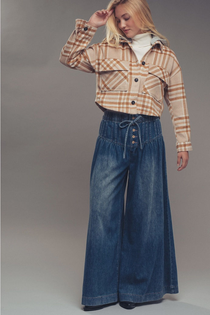 Thumbnail: Wide Leg Denim Pants