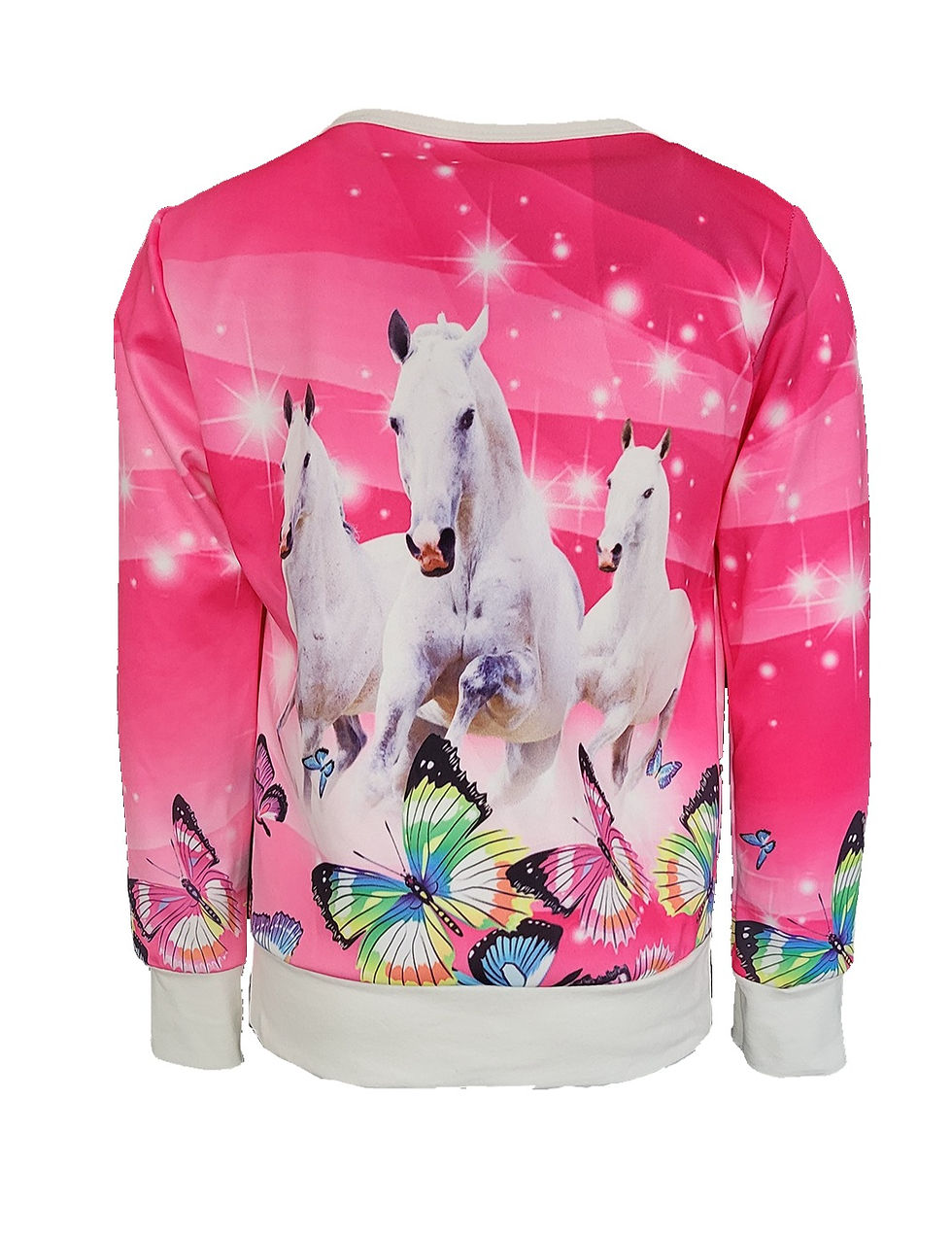 Μικρογραφία: Mädchen Pullover Langarmshirt Print Eule Pferd Schmetterling