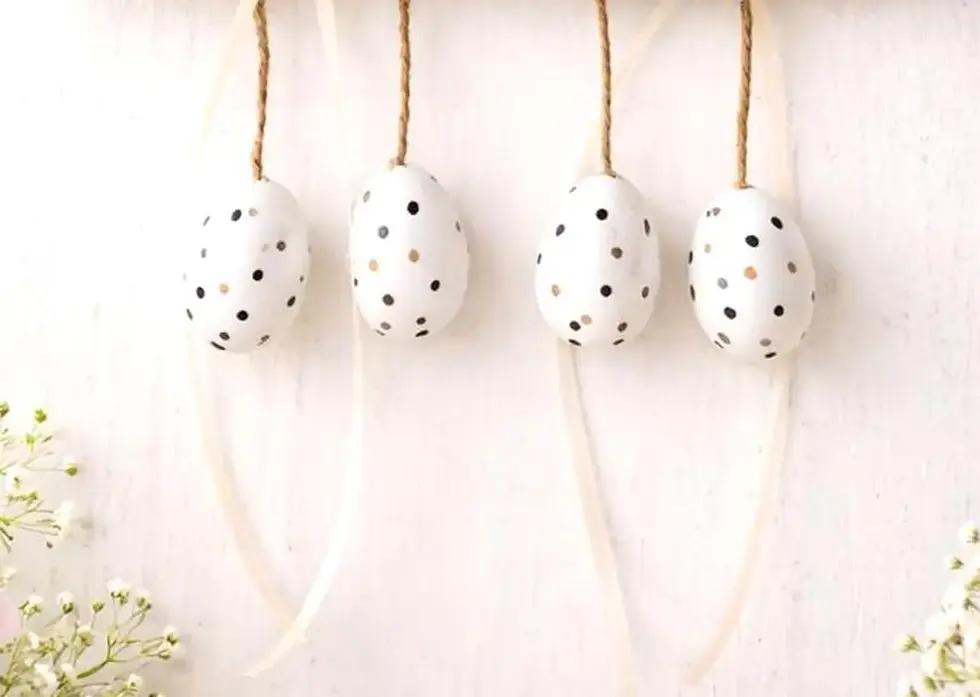 Thumbnail: Türkranz Fensterdeko Osterdeko Vögel Schwarz-Gold