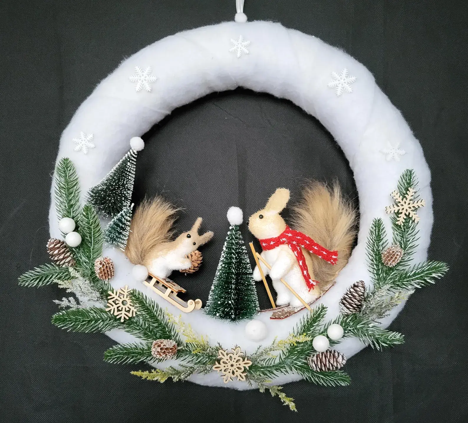 Große Türkranz Weihnachten Adventsdeko Weihnachtsdekoration 40 cm.